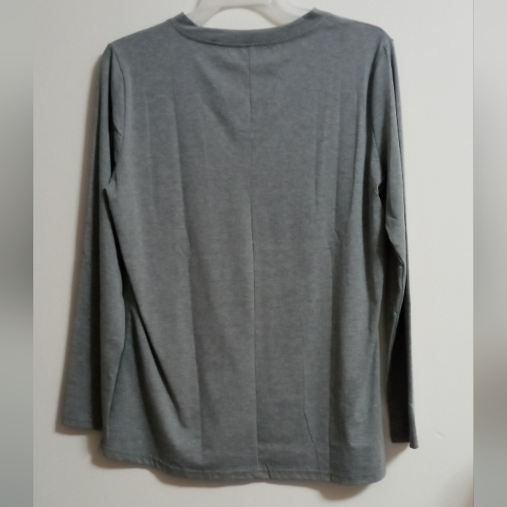 NEW faith over fear top size medium gray 80%cotton 20%polyester - Picture 2 of 5